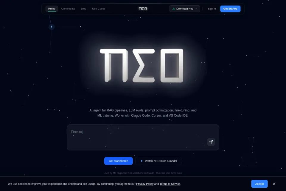 Aperçu de la landing page