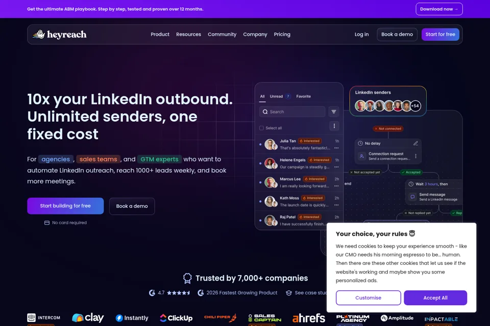 Aperçu de la landing page