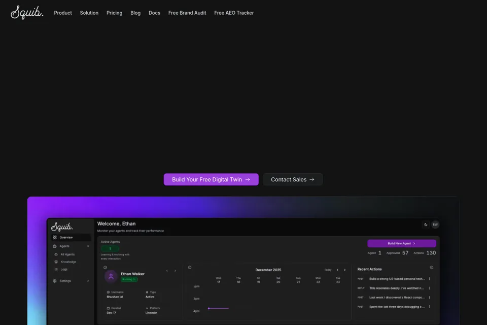 Aperçu de la landing page