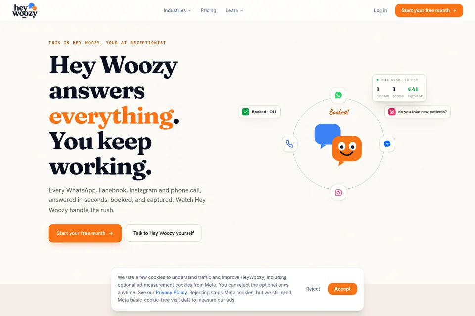 Aperçu de la landing page