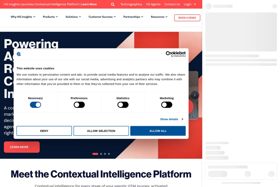 Aperçu de la landing page