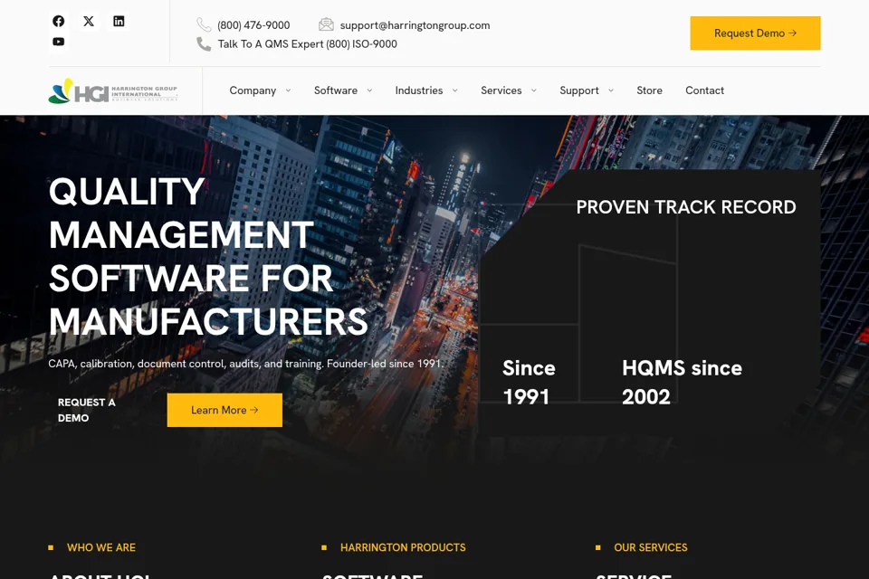 Aperçu de la landing page