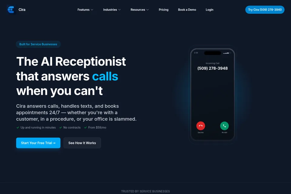 Aperçu de la landing page