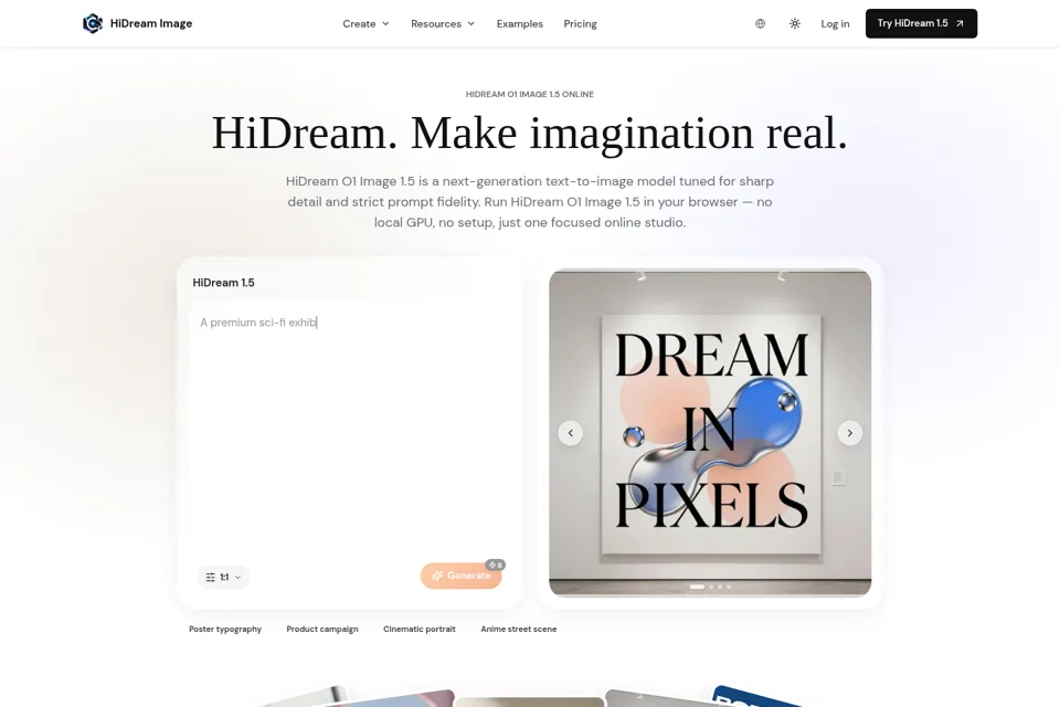 Aperçu de la landing page
