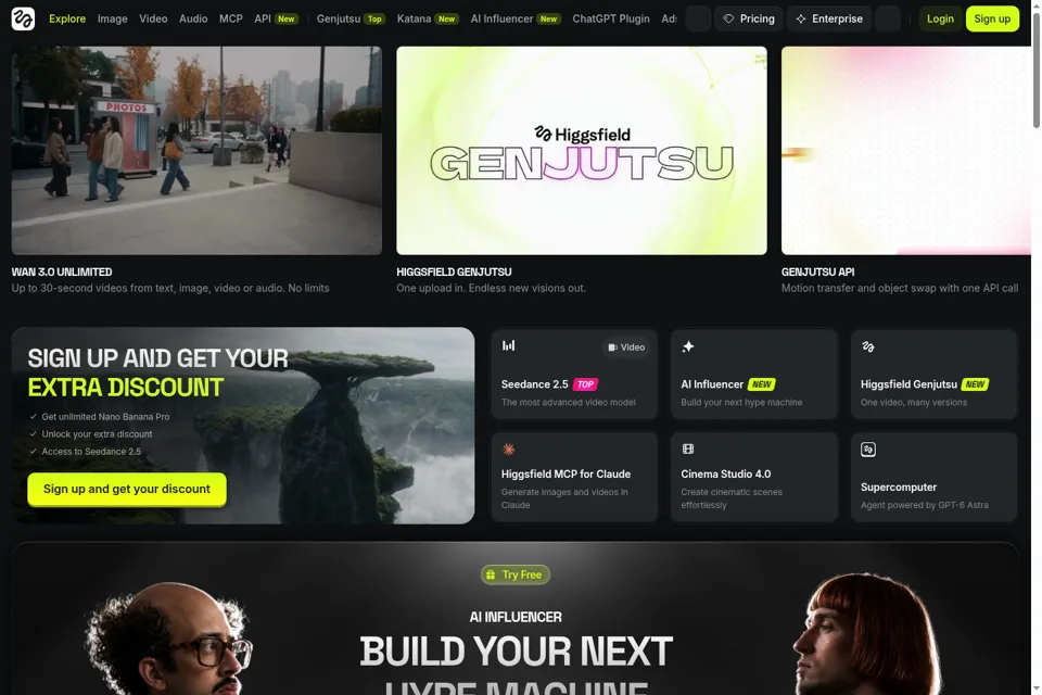Aperçu de la landing page