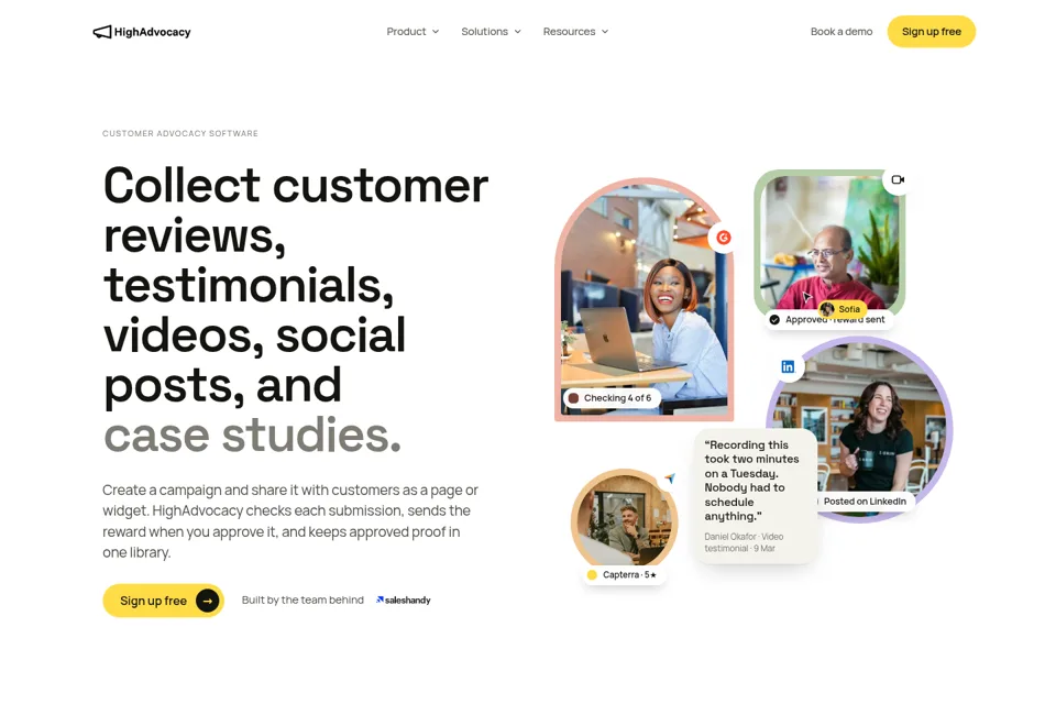 Aperçu de la landing page