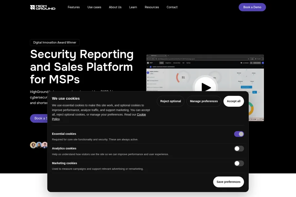 Landing page preview
