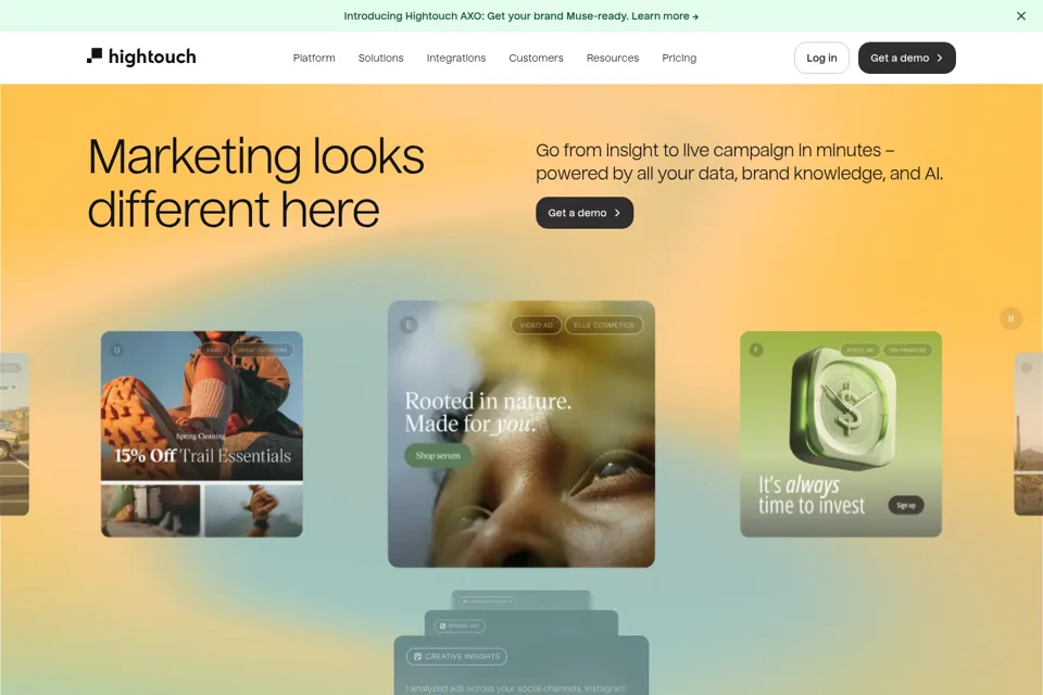 Aperçu de la landing page
