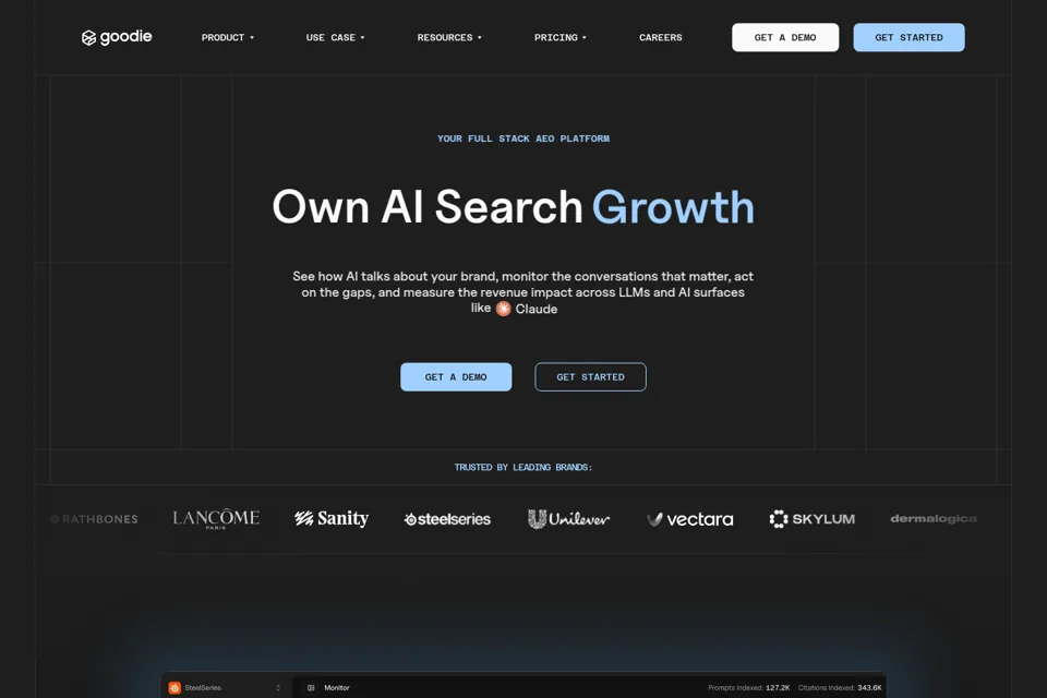 Aperçu de la landing page