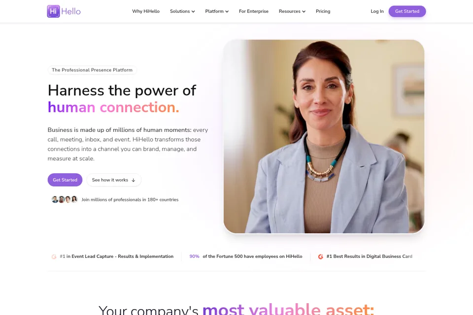 Aperçu de la landing page