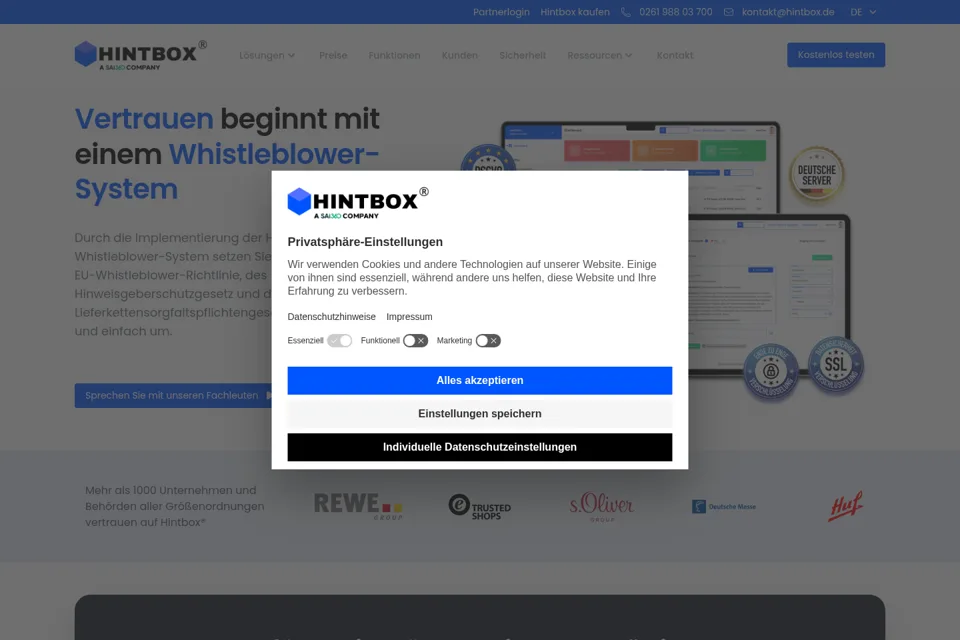 Landing page preview