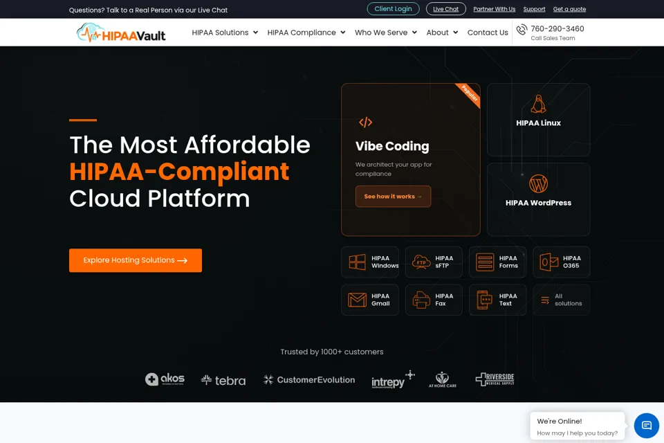 Aperçu de la landing page