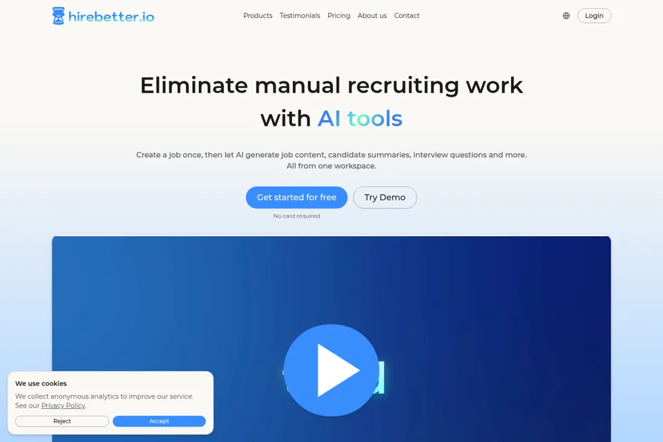 Aperçu de la landing page