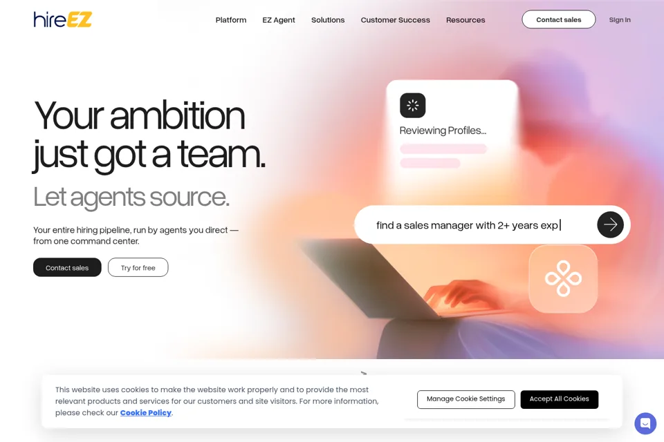 Aperçu de la landing page