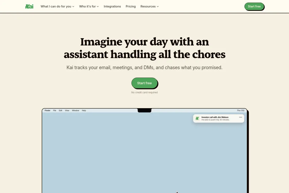 Aperçu de la landing page