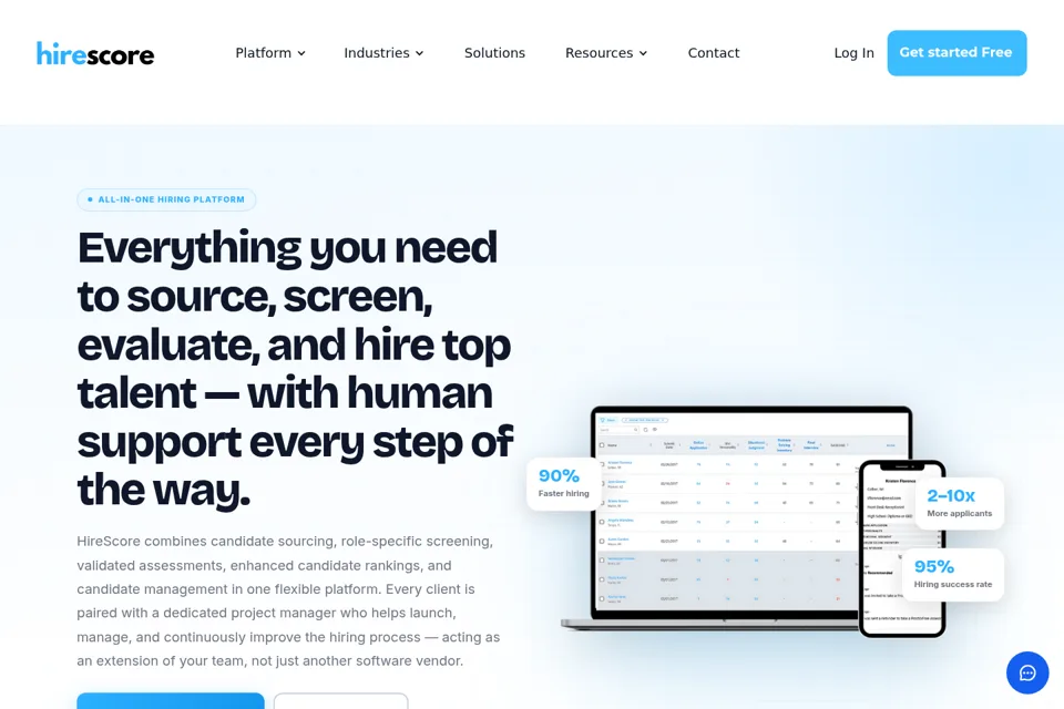 Aperçu de la landing page