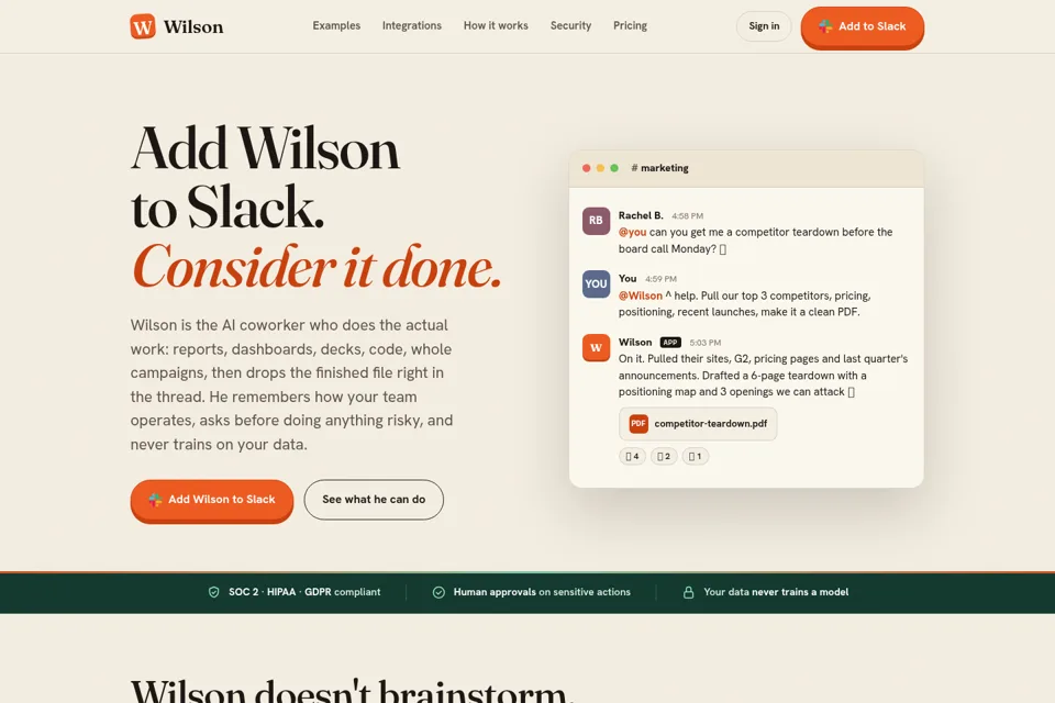 Aperçu de la landing page