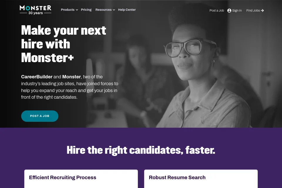 Aperçu de la landing page
