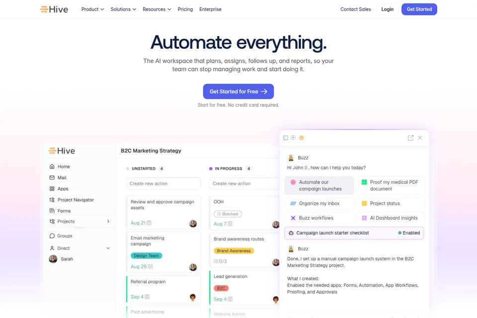 Aperçu de la landing page