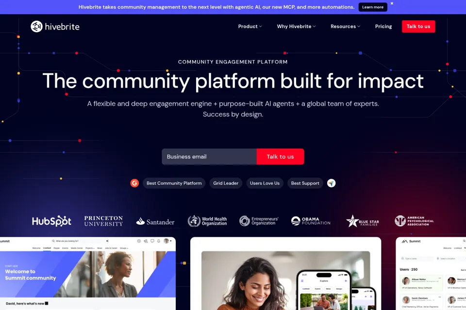 Aperçu de la landing page