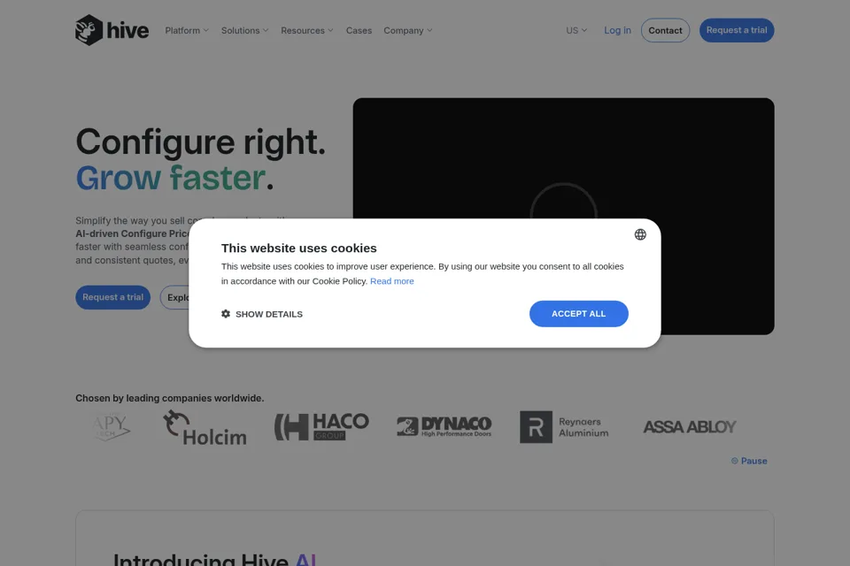 Aperçu de la landing page