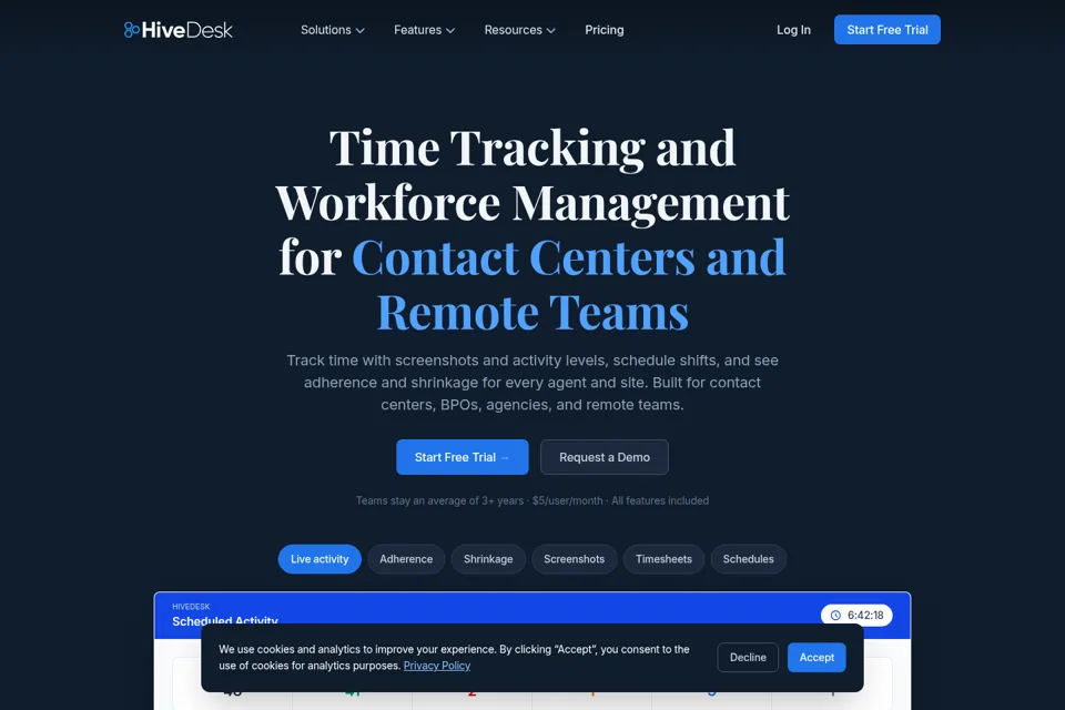 Aperçu de la landing page
