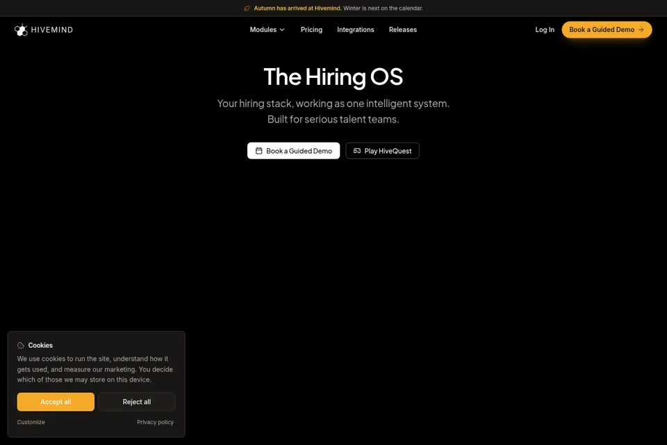 Aperçu de la landing page