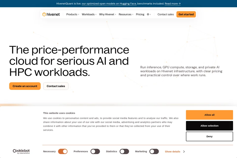 Aperçu de la landing page