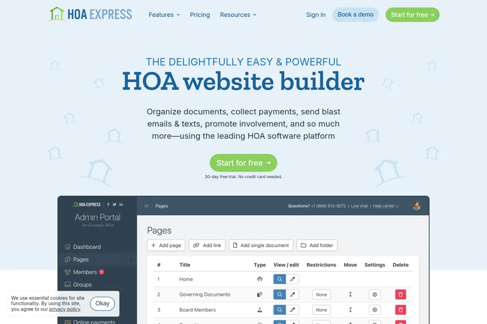 Aperçu de la landing page