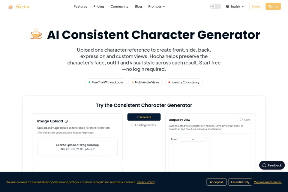 Aperçu de la landing page
