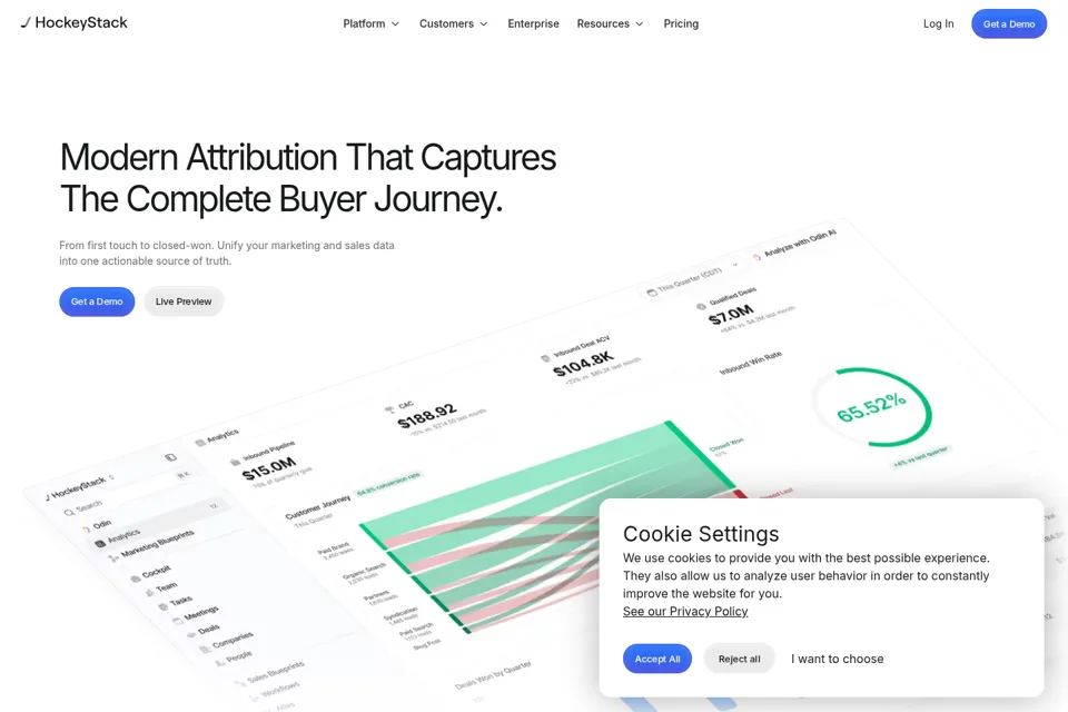 Aperçu de la landing page
