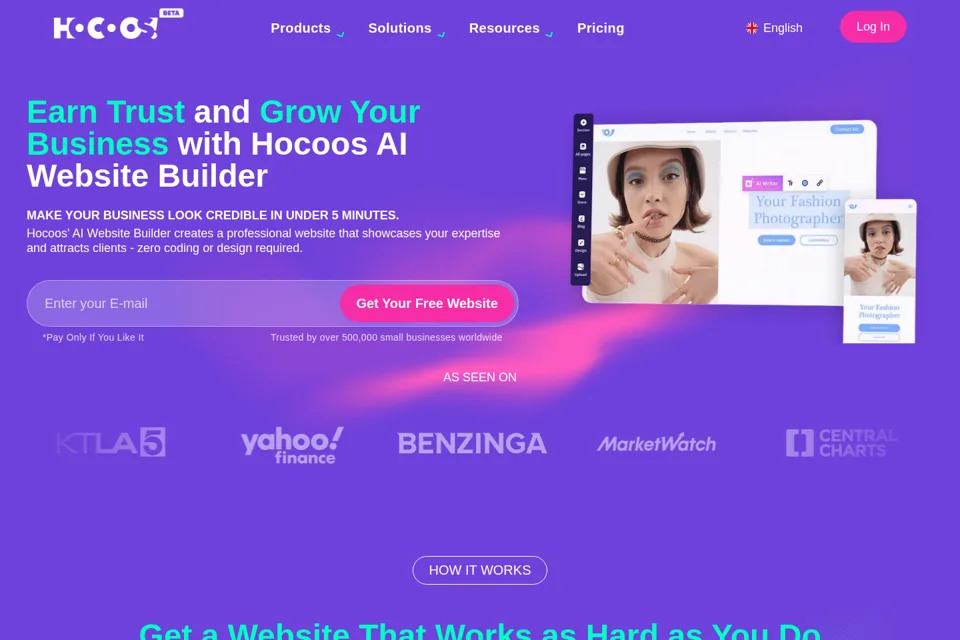 Landing page preview