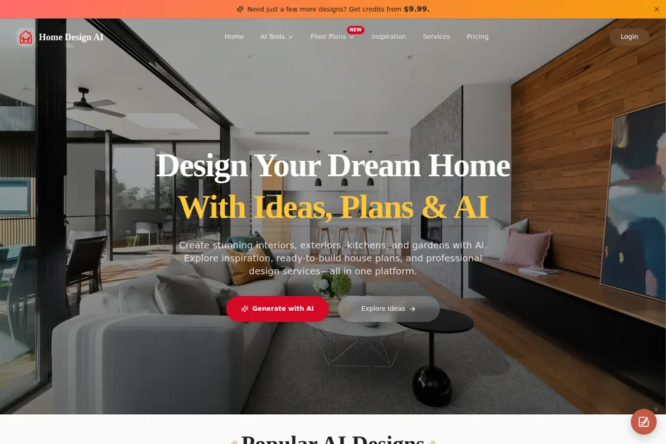 Aperçu de la landing page