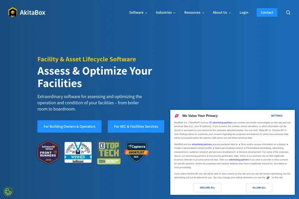 Aperçu de la landing page