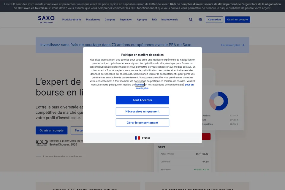 Aperçu de la landing page