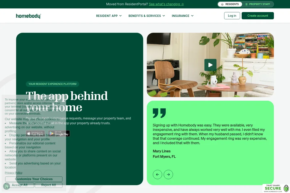 Aperçu de la landing page
