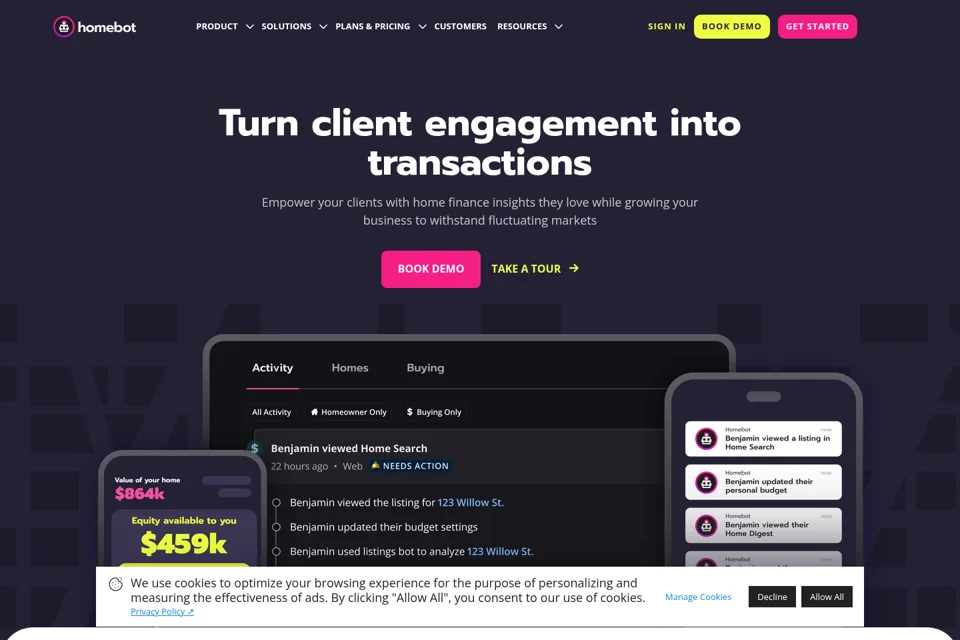 Aperçu de la landing page