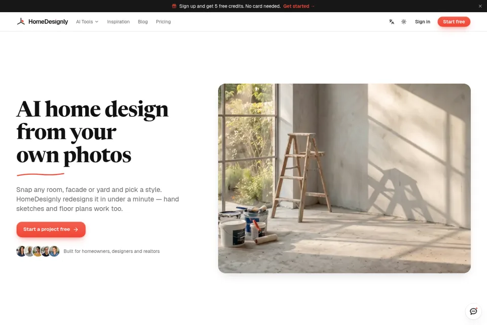 Aperçu de la landing page