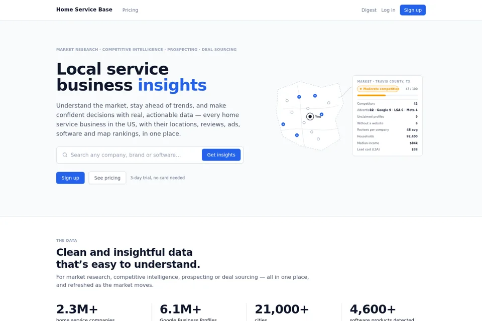 Aperçu de la landing page
