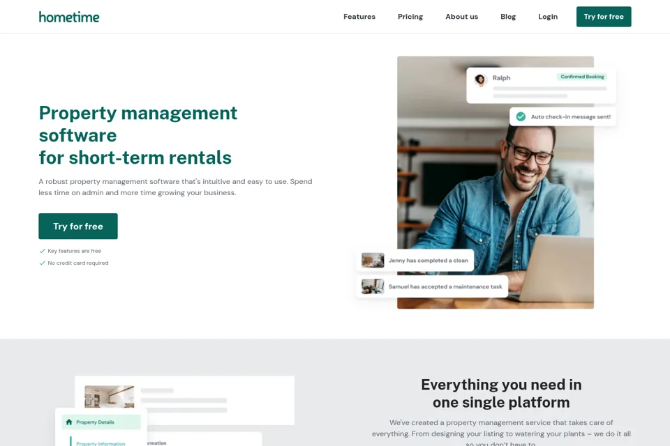 Aperçu de la landing page