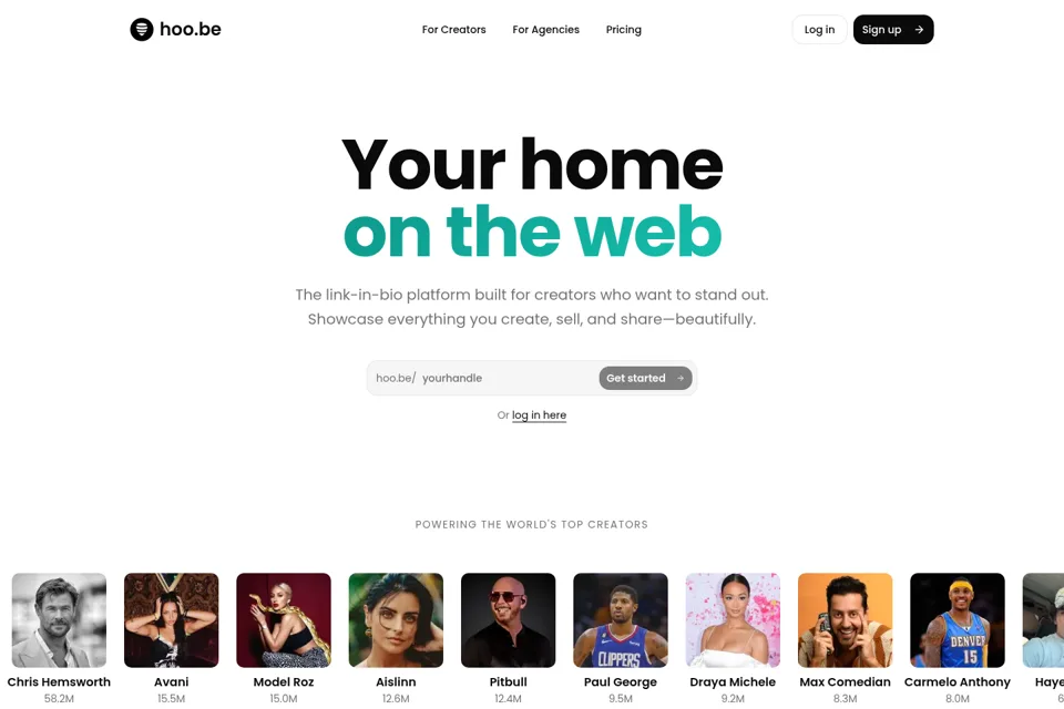Aperçu de la landing page