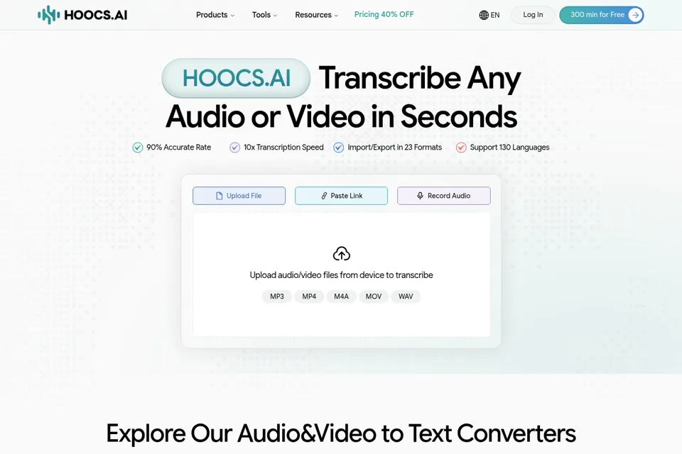Aperçu de la landing page