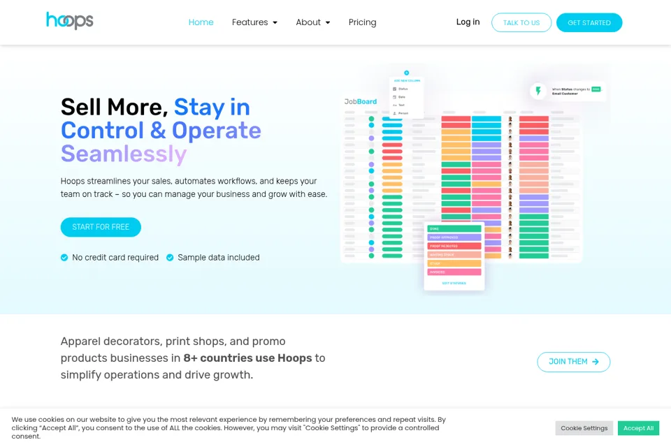 Aperçu de la landing page