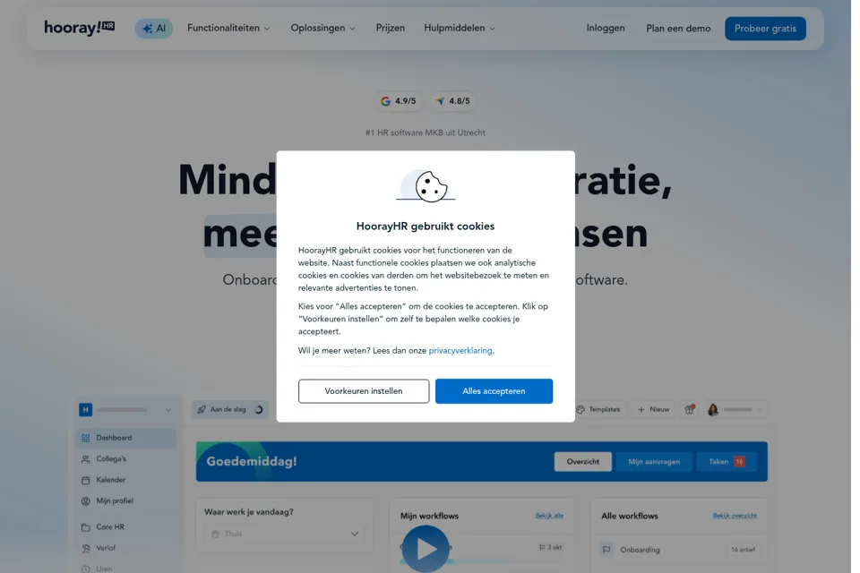 Aperçu de la landing page