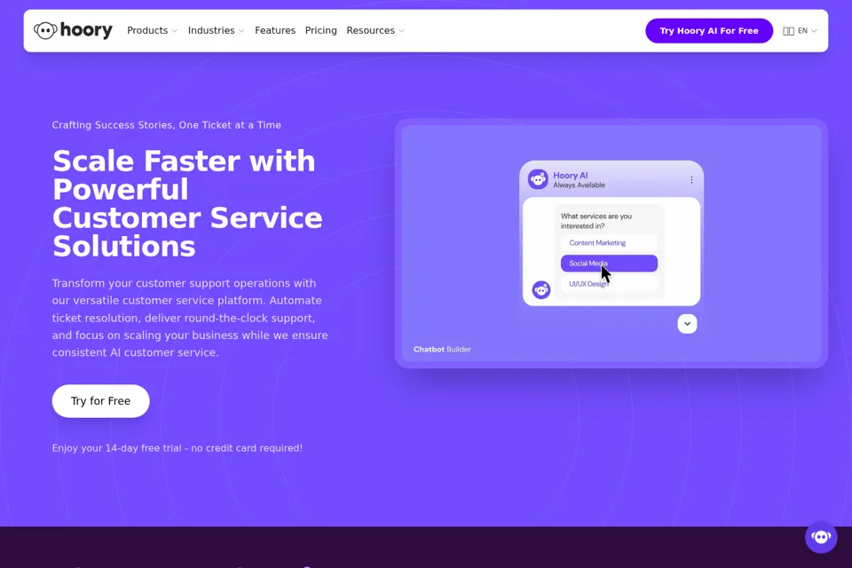 Aperçu de la landing page