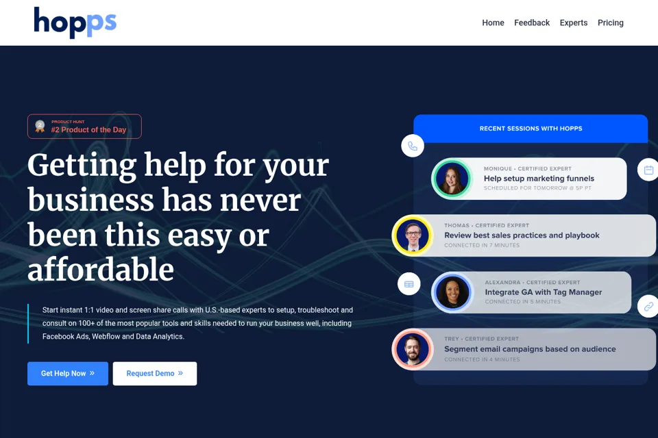 Aperçu de la landing page