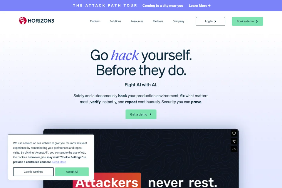 Aperçu de la landing page
