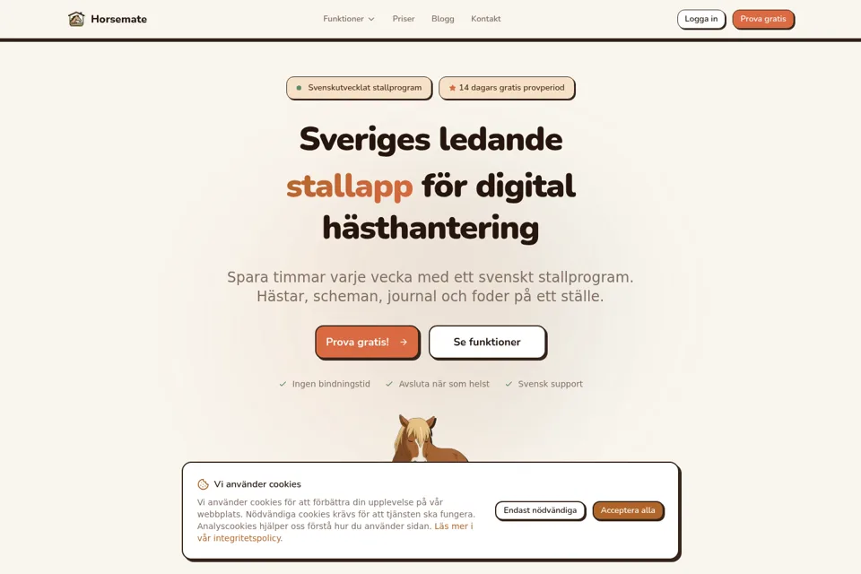 Aperçu de la landing page