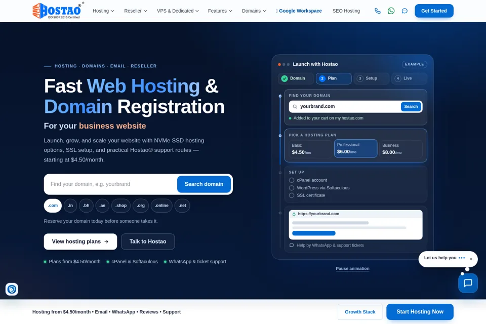 Aperçu de la landing page