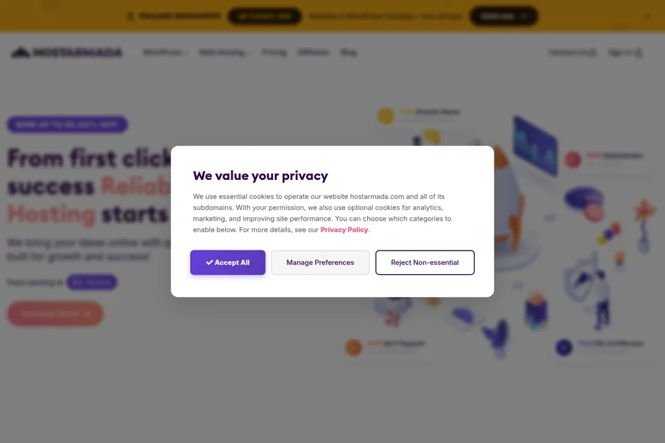 Aperçu de la landing page